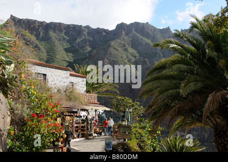 Il piccolo villaggio di montagna di Masca in Teno massiccio Tenerife Isole Canarie Foto Stock