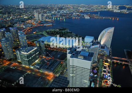 Yokohama Minatomirai 21 Vista Aerea, Giappone Foto Stock
