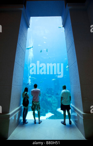 Acquario in Atlantis Hotel a Palm Jumeirah Foto Stock