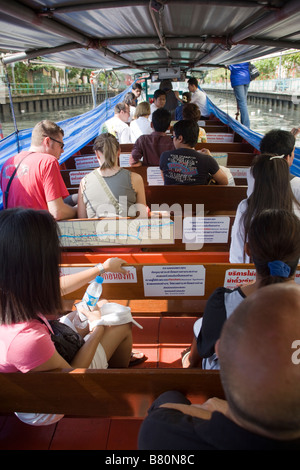 Khlong Saen Saep Canal Express servizio barca Bangkok in Thailandia Foto Stock