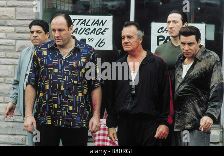 La Sopranos TV-Series 1999-2007 USA 2000 Stagione 2 creata da David Chase Vincent Pastore, James Gandolfini, Tony Sirico, Federico Castelluccio, Stev Foto Stock