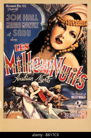 Les mille et nuits Anno: 1942 - Arabian Nights Anno: 1942 USA Maria Montez Affiche, Poster Direttore: John Rawlins Foto Stock