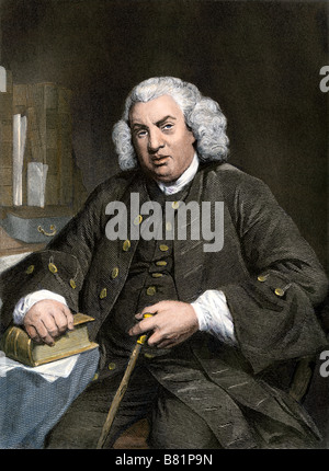 Samuel Johnson. Colorate a mano incisione in acciaio Foto Stock