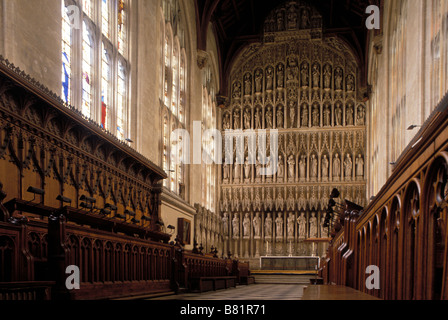 Interno della nuova Cappella College, Oxford, Oxfordshire, England, Regno Unito Foto Stock