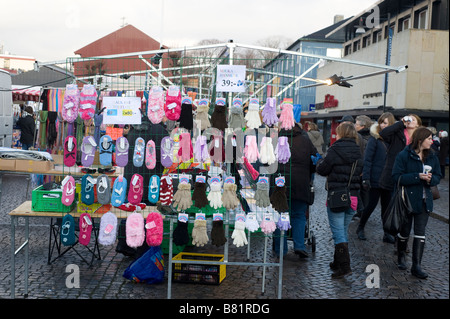 Scambi di mercato in Kungsbacka, Svezia Foto Stock