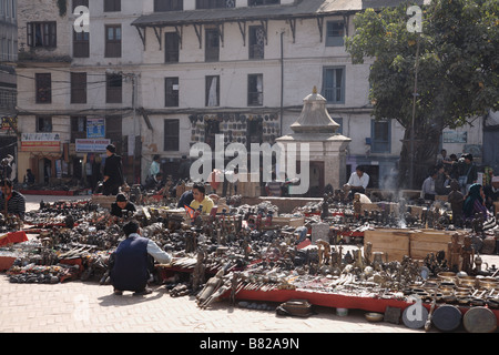 Le bancarelle del mercato in Durbar Square mondo sito Heratige Foto Stock