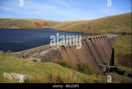 Serbatoio Claerwen diga in Elan valley, Elan,vicino Rhayader; metà del Galles Foto Stock