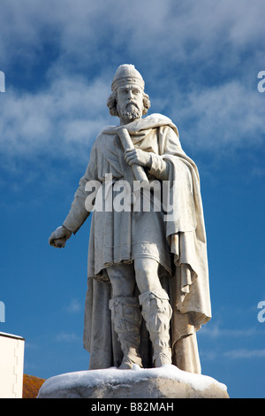 Soggetto ad atti vandalici statua del re Alfred. Ax mancanti Foto Stock