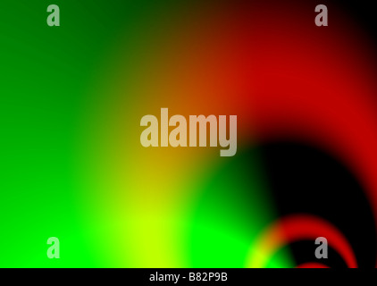 Il verde e il rosso che scorre astratta sfondo con boccole Foto Stock