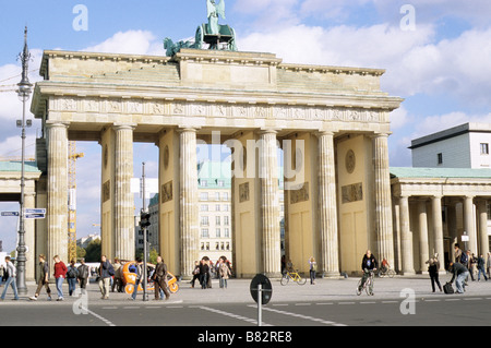 Berlino, Porta di Brandeburgo. Foto Stock