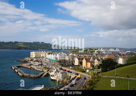 Angolo di alta vista del porto di Plymouth Devon England Regno Unito Foto Stock