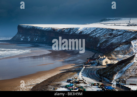 Huntcliff Saltburn in inverno Tees Valley Cleveland Foto Stock