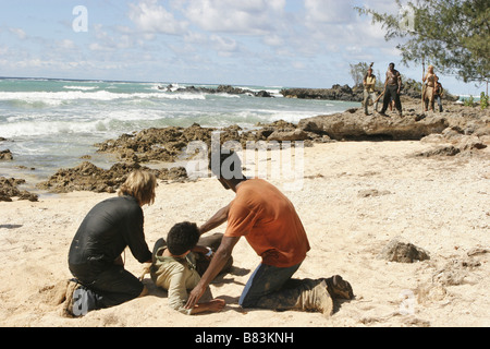 Lost serie TV 2004 - 2010 - USA 2005 stagione 01, episodio 23 - esodo: Parte 1 Direttore : Jack Bender Josh Holloway, Daniel Dae Kim, Harold Perrineau, Adewale Akinnuoye-Agbaje Foto Stock