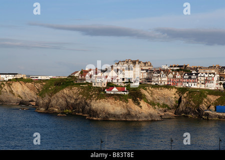 Vista sul porto della città di Newquay Cornwall Inghilterra Regno Unito Foto Stock