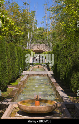 Funzione acqua, Giardini a s hort del Rei, Palma di Mallorca, Spagna Foto Stock