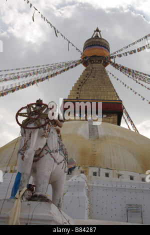 Bodnath il più grande stupa buddisti nel mondo Foto Stock