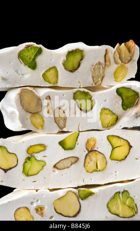 Gaz di Isfahan la città delle rose persien persia persiano di delizia fatta di miele di pistacchi mandorle acqua di rose white nou Foto Stock