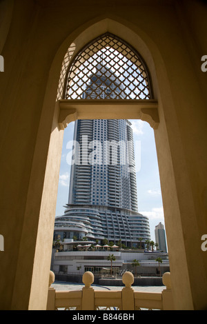 Burj Dubai EMIRATI ARABI mondi più alto edificio complesso esterno Foto Stock