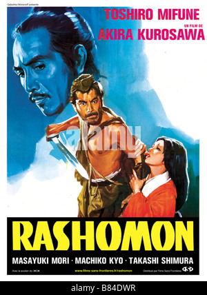 Rashomon Anno : 1950 Giappone Direttore: Akira Kurosawa Toshirô Mifune, Machiko Kyô poster (Fr) Foto Stock