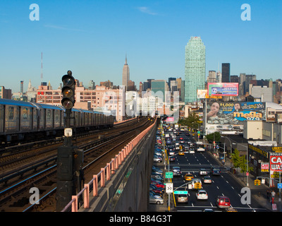 7 stazione 40th street e Queens Boulevard stazione Lowry Manhattan New York Foto Stock