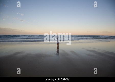 Solitario mare pescatore su Fraser Island in Australia Foto Stock