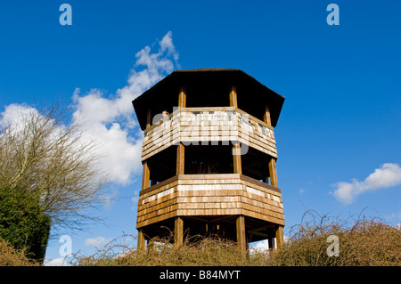 Torre di osservazione costruito sul sito del mulino a vento utilizzato come un look out post da Edward III nella battaglia di Crecy Somme Francia Foto Stock