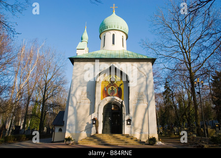 Kaple Blahoslavene Bohoradice cappella ortodossa a Vojensky hrbitov il cimitero militare nel quartiere di Zizkov a Praga Foto Stock