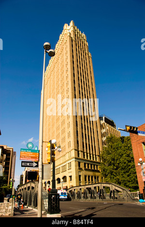 San Antonio skyline texas vista dal fiume a piedi area Foto Stock