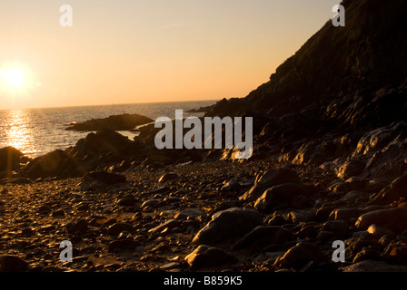 Tramonto sul mare, Guernsey, Isole del Canale Foto Stock