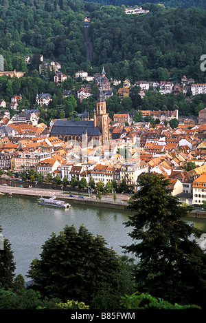 Le pareti esterne del gotico e rinascimento Heidelberg Schloss (castello)- Heidelberg, Germania. Foto Stock