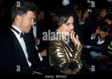 David Lynch David Lynch David Lynch, Isabella Rosselini au Festival de Cannes 1990 Foto Stock
