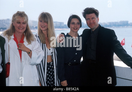 David Lynch David Lynch David Lynch, Isabella Rosselini au Festival de Cannes 1990 Foto Stock