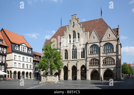 Hildesheim Rathaus Town Hall Marktplatz Market Place Marktbrunnen Foto Stock