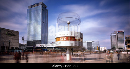 Orologio mondiale Park Inn Alex Germania capitale Berlino Foto Stock