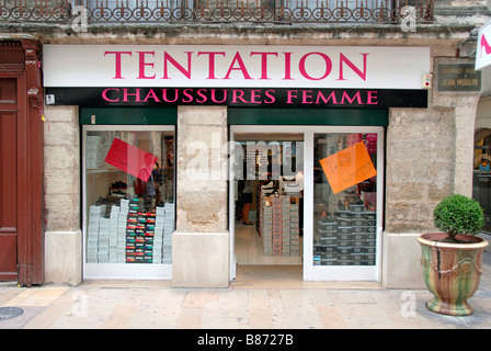 La scarpa da donna shop, Tentation, Montpellier, Francia, Europa Foto Stock