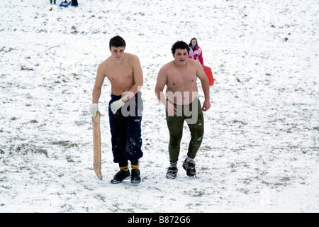 Divertimento invernale in Tring Park Hertfordshire Foto Stock