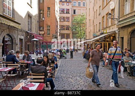 Place Neuve in Saint Jean area della parte storica di Lione Foto Stock