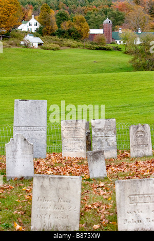 Le lapidi nelle zone rurali del Vermont USA 8 Ottobre 2008 Foto Stock