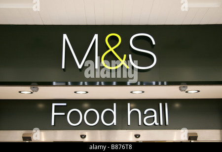 Un negozio segno sopra la Food Hall Marks & Spencer (M&S) flagship store, Oxford Street, Londra. Gen 2009 Foto Stock