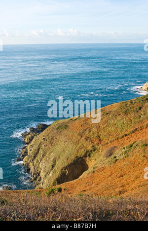 Sulla capezzagna poco Sark, Isole del Canale Foto Stock