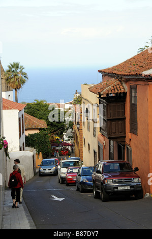 A Icod de Los Vinos town centre street Tenerife Isole Canarie Foto Stock