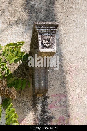 Vecchia casa balcone dettagli di supporto - Cefalonia, Grecia Foto Stock