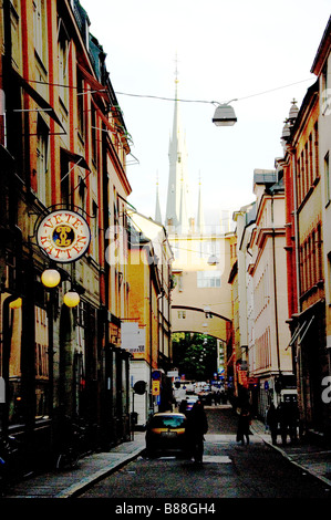 Scena di strada a Stoccolma Svezia Foto Stock