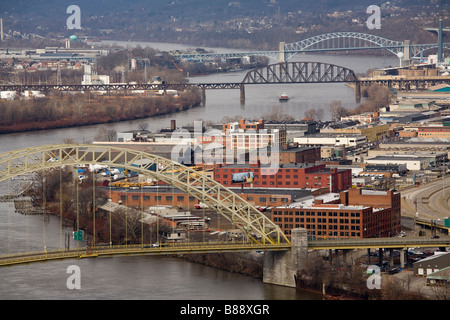 Ponti sul Fiume Ohio, Pittsburgh Foto Stock