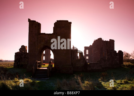 Moreton Corbett Castle and Elizabethan Manor House rovine vicino Shawbury, Shropshire, Inghilterra, Regno Unito, Europa Foto Stock