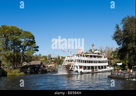 Liberty Square Riverboat in Frontierland, Magic Kingdom, il Walt Disney World Resort, Lake Buena Vista Orlando, Florida, Stati Uniti d'America Foto Stock