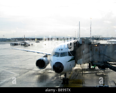 La pioggia su Aeroporto FCO Foto Stock