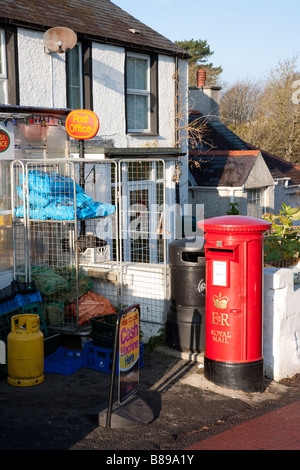 Village Street Llanfaelog, Anglesey, Galles del Nord Foto Stock