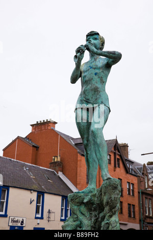 Peter Pan statua a Kirriemuir, luogo di nascita di J M Barrie Foto Stock