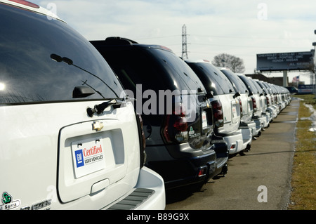 Usata Chevrolet Trailblazers e altri GM SUV in vendita presso una concessionaria auto in Grand Blanc Michigan STATI UNITI Foto Stock